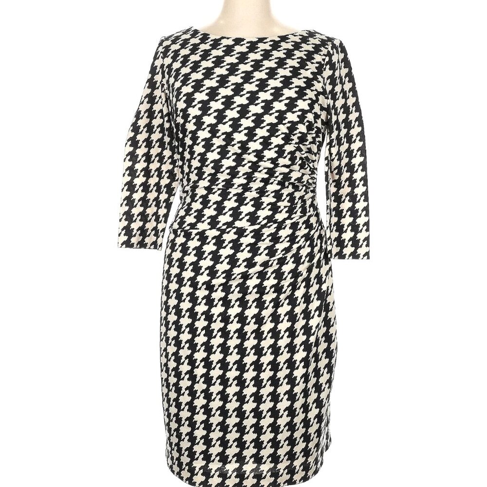 Lauren Ralph Lauren Women's 3/4 Sleeve Houndstooth Pattern Dress Size 8
